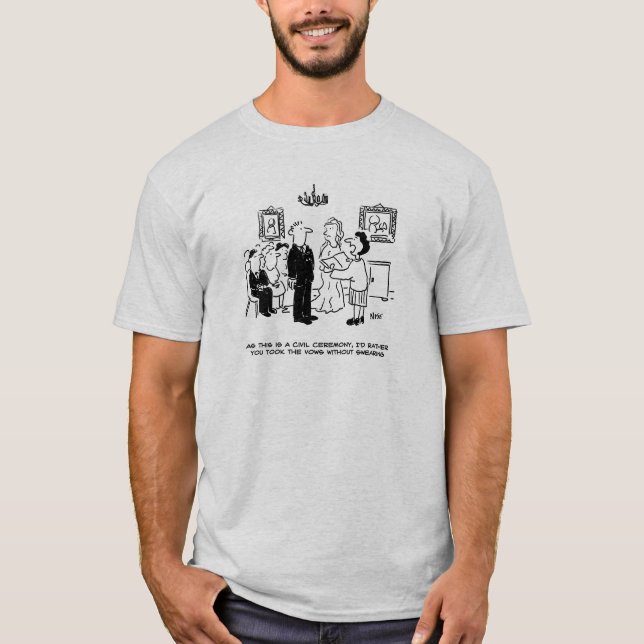 T-shirt Le registraire demande à la mariée de cesser de ju (Devant)