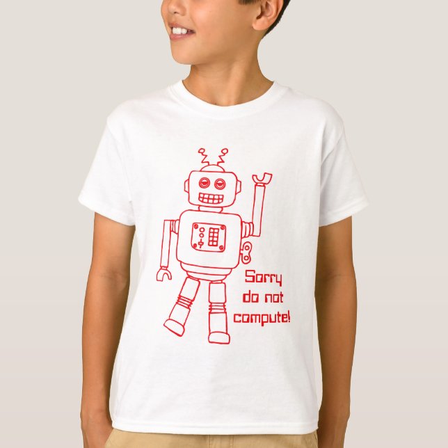 T-shirt Le robot ne calculent pas ! l'amusement rouge (Devant)