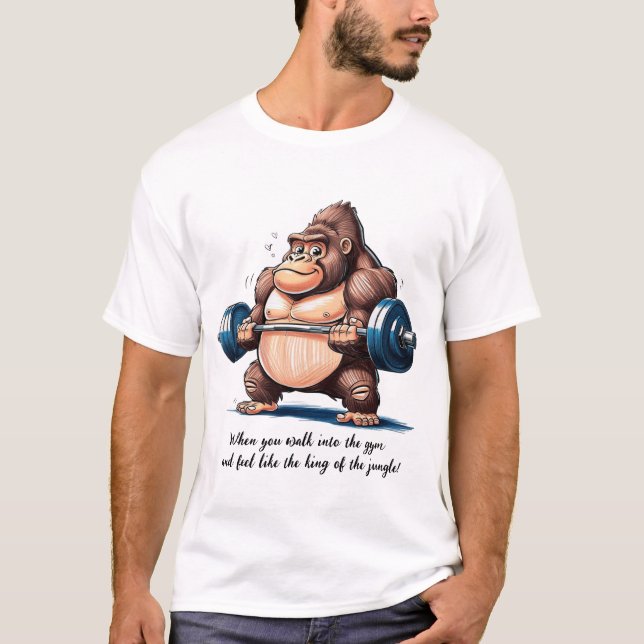 T-shirt Le Roi de la Jungle à la Salle de gym (Devant)