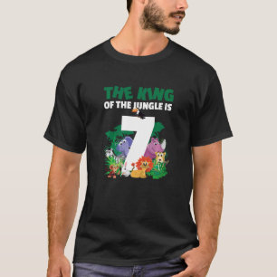 T-shirt Le roi de la jungle est 7 pour une naissance de 7
