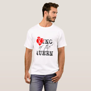 T-shirt Le roi de la Reine coeur rouge et une couronne bla
