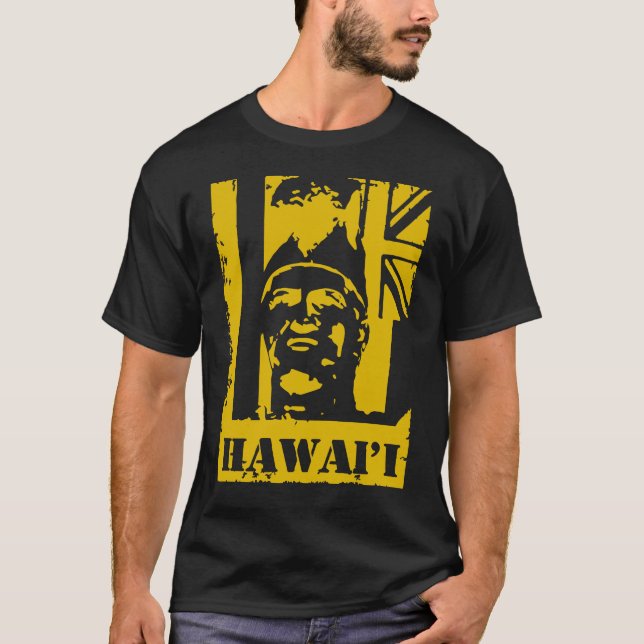 T-shirt Le Roi Kamehameha Mustard Yellow Ink de Hawai'i (Devant)