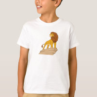 Le roi Lion Simba adulte debout sur la falaise roc