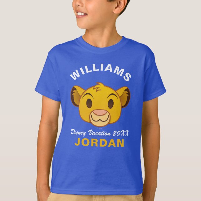 T-shirt Le Roi Lion| Simba Emoji - Vacances en famille (Devant)