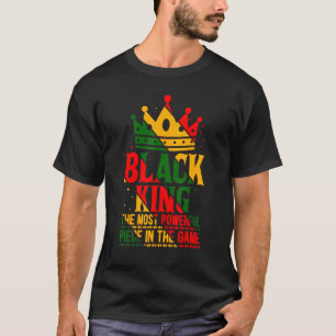 T-shirt Le Roi Noir La Pièce La Plus Puissante Dans Le Jeu