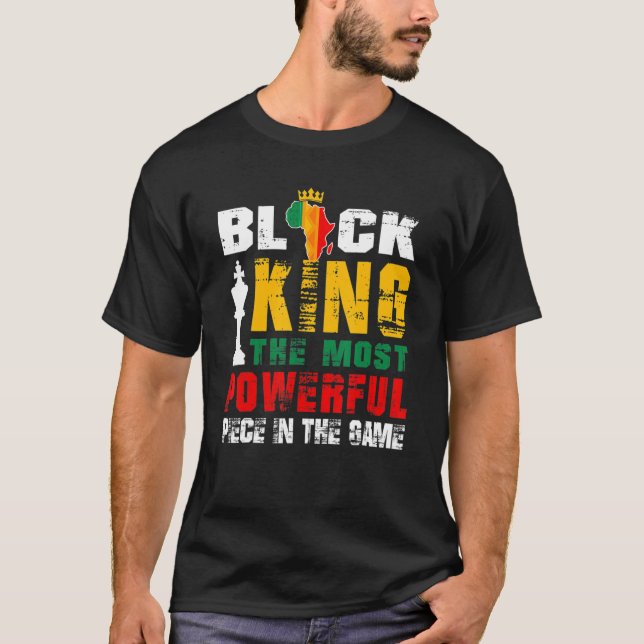 T-shirt Le Roi Noir La Pièce La Plus Puissante Histoire No (Devant)