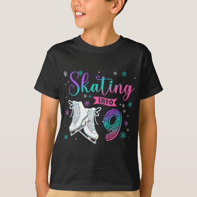 T-shirt Le Rolling 9th Birthday Party Girl Family (Devant)