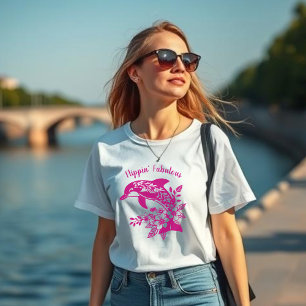 T-shirt Le rose fabuleux du dauphin hawaïen Flippin