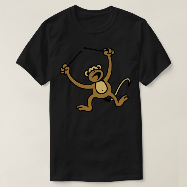 T-shirt Le rythme des tambours de singe et définit le ryth (Design devant)