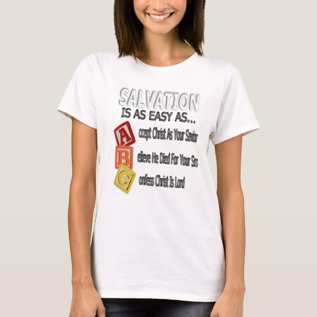 T-shirt Le salut est facile comme ABC (Devant)