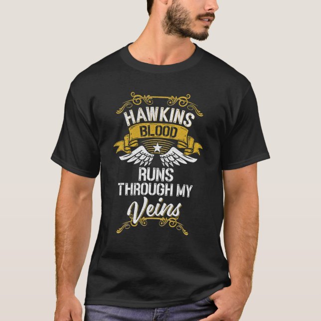 T-shirt Le Sang Hawkins Traverse Mes Veines (Devant)