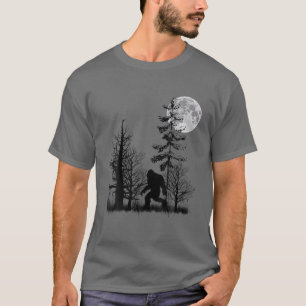 T-shirt Le Sasquatas De Bigfoot Se Cachant En Forêt Avec 