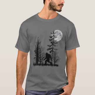 T-shirt Le Sasquatas De Bigfoot Se Cachant En Forêt Avec L