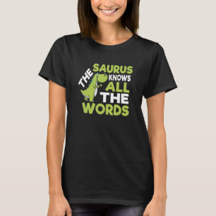 T-shirt Le Saurus Funny Thesaurus Pun Dinosaur Chemise
