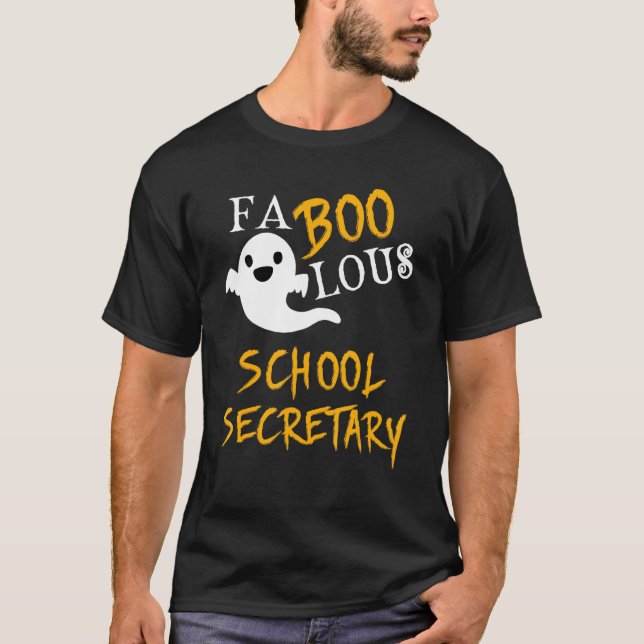 T-shirt Le secrétaire d'école fantôme Ghost Halloween Scho (Devant)