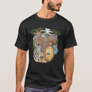 T-shirt Le Selfie Africain Savanna Afrique Safari Animaux