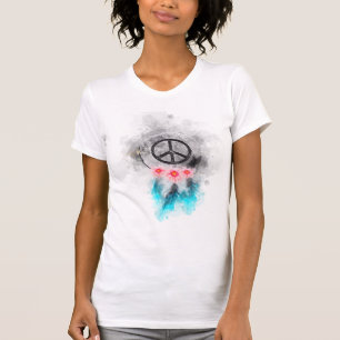 T-shirt Le signe de paix grunge d'aquarelle de *~* fait