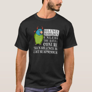 T-shirt Le Silence Est Parrot D'Or I Bleu couronné Conure