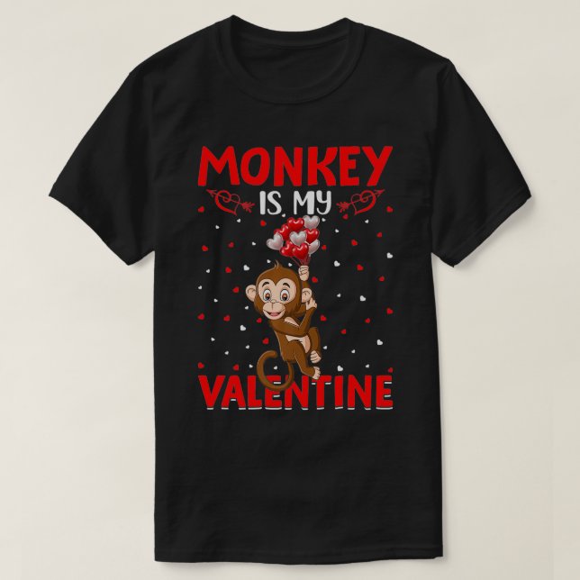 T-shirt Le Singe Est Mon Coeur Valentin Aimer Le Singe Val (Design devant)