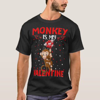 T-shirt Le Singe Est Mon Coeur Valentin Aimer Le Singe Val