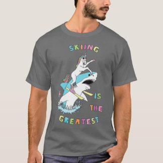 T-shirt Le Ski Est Le Plus Grand Équitation Unicorne Grand