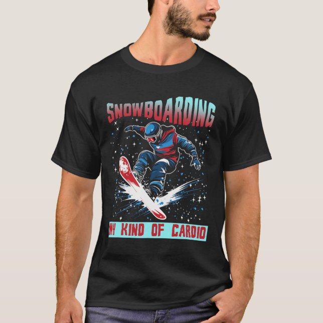 T-shirt Le Snowboard Mon Genre De Cardio (Devant)