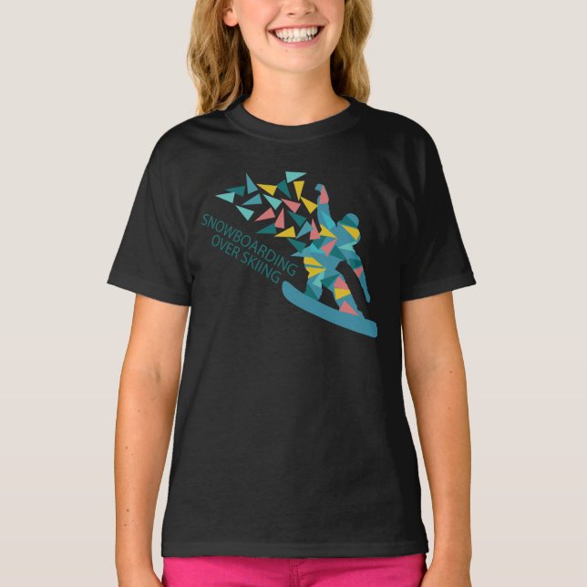 T-shirt Le Snowboard Sur Le Ski (Devant)