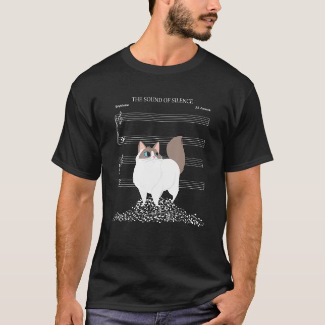 T-shirt Le Son Du Silence Chat Compositeur De Musique Clas (Devant)