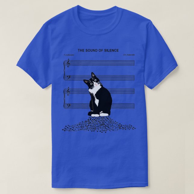 T-shirt Le son du silence musique et chats Lover Premium (Design devant)