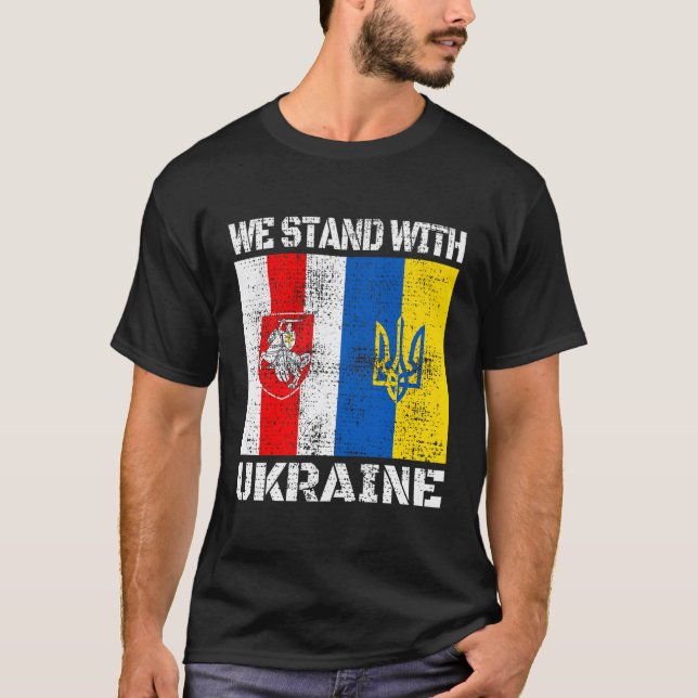 T-shirt Le soutien biélorusse à la position ukrainienne av (Devant)