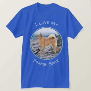 T-shirt Le Spitz finlandais sur la peinture de bord de mer