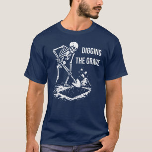 T-shirt Le squelette creuse la tombe