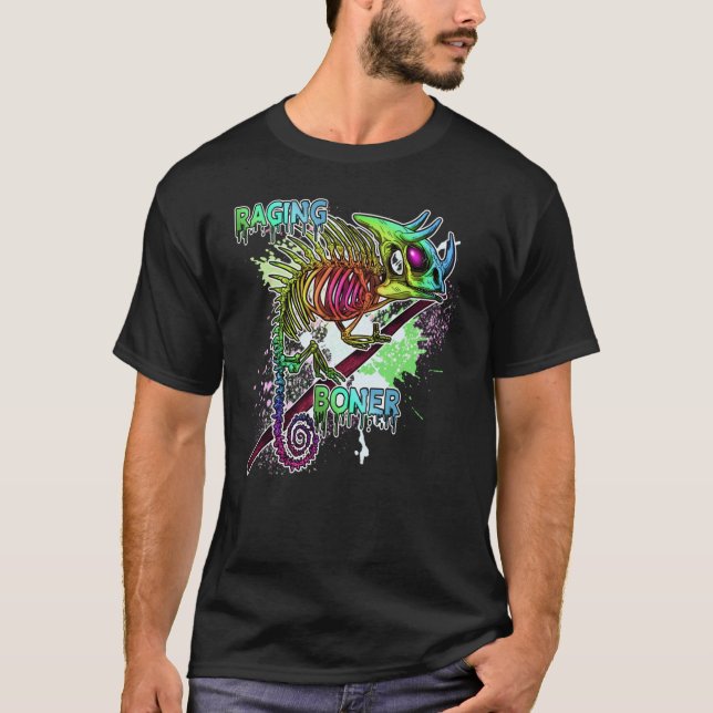 T-shirt Le squelette de Chameleon de Rainbow Jackson (Devant)