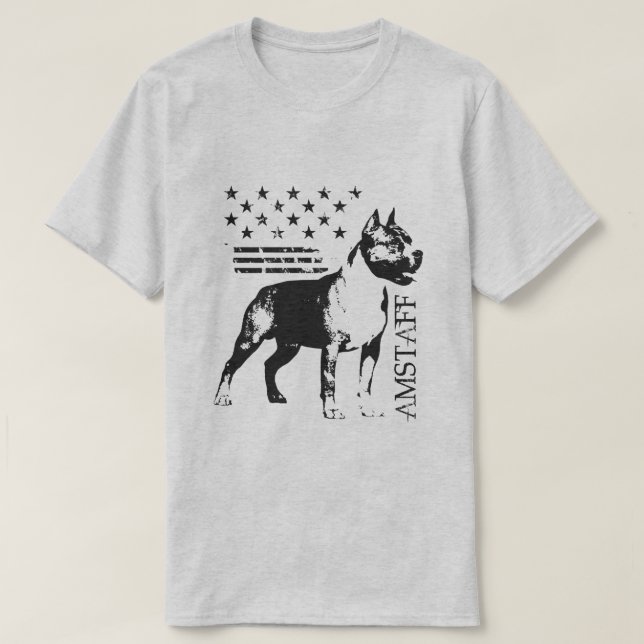 T-shirt Le Staffordshire Terrier américain - Amstaff (Design devant)