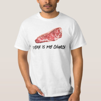 T-shirt Le steak est mon église
