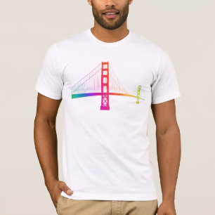 T-shirt Le style d'arc-en-ciel de golden gate bridge  