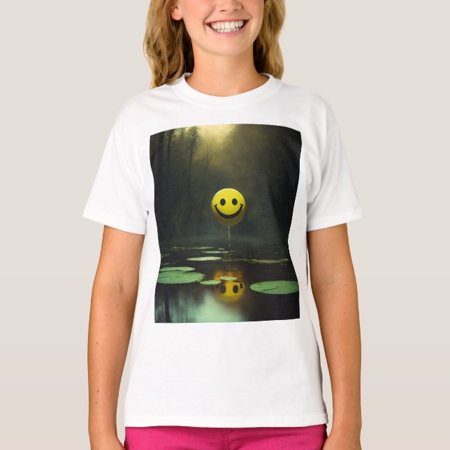 T-shirt Le style du visage souriant (Devant)