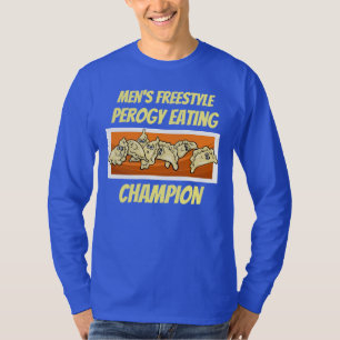 T-shirt Le style libre Perogy des hommes mangeant la