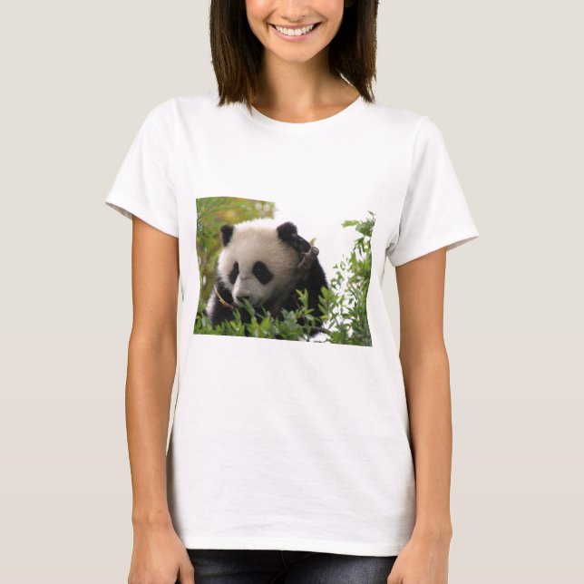 T-shirt Le Su Lin, petit animal d'ours panda géant au zoo (Devant)