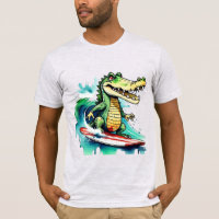 Le surf de crocodile drôle