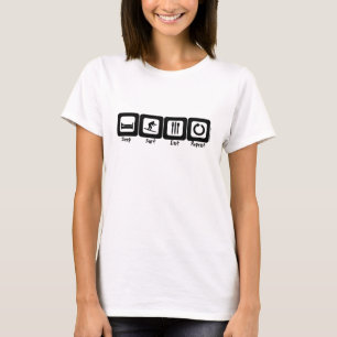 T-shirt Le surf de sommeil mangent la répétition