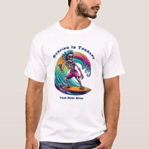 T-shirt Le Surf Est Thérapeutique-Squelette Surfer À L'Épr