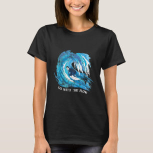 T-shirt Le surf va avec le flux déprimé Le chemin des surf