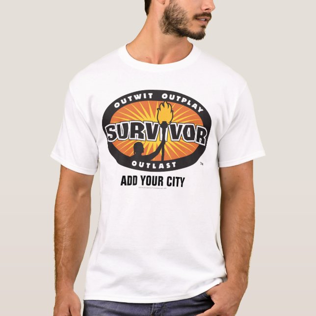 T-shirt Le survivant/ajoutent votre ville (Devant)