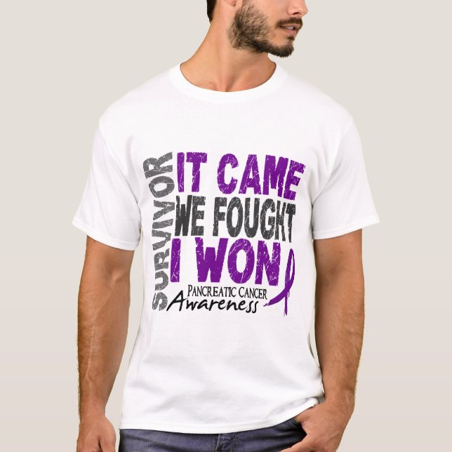 T-shirt Le survivant de Cancer pancréatique qu'il est venu (Devant)