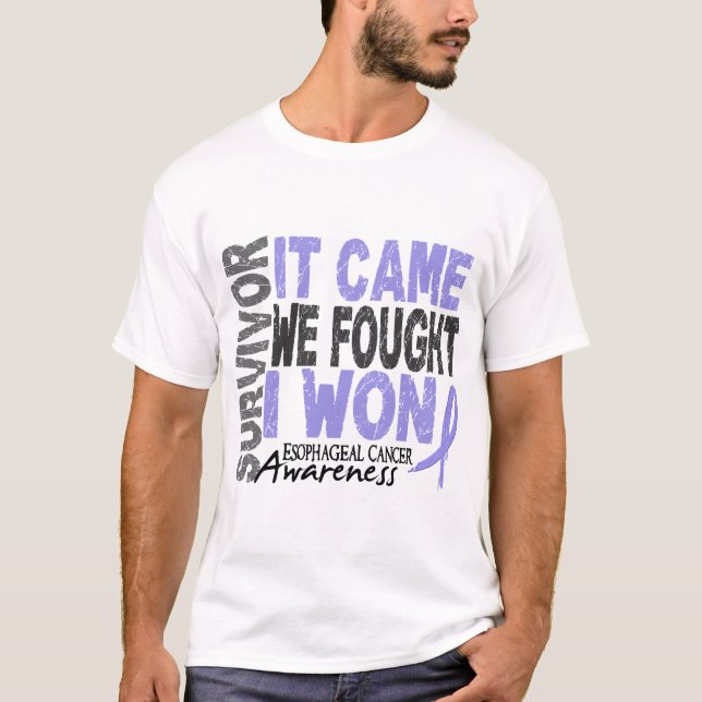 T-shirt Le survivant oesophagien de Cancer qu'il est venu (Devant)