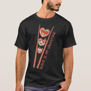 T-shirt Le Sushi Est Mon Saint Valentin Cute Coeur Rétro E
