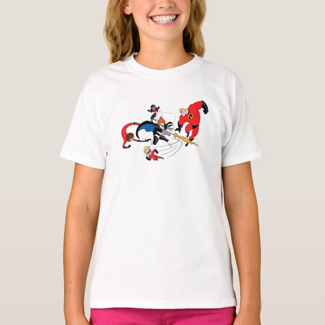 T-shirt Le syndrome de combat familial des incroyables Dis (Devant)