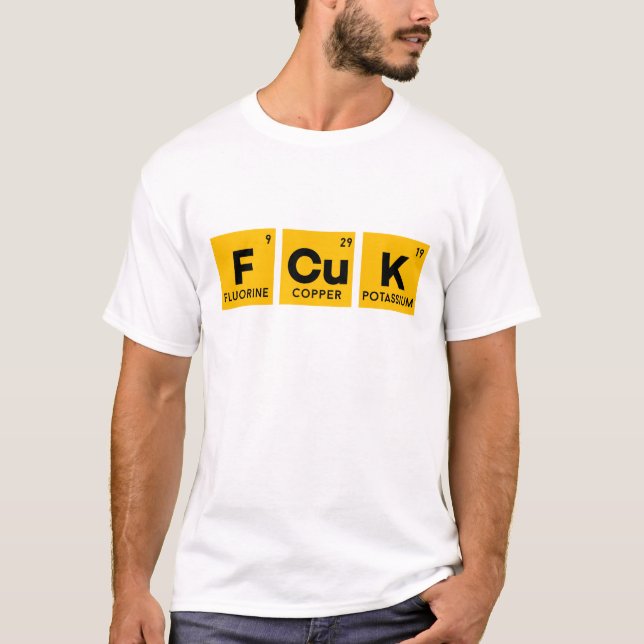 T-shirt Le Tableau périodique et MOI de FCUK NE DONNENT (Devant)