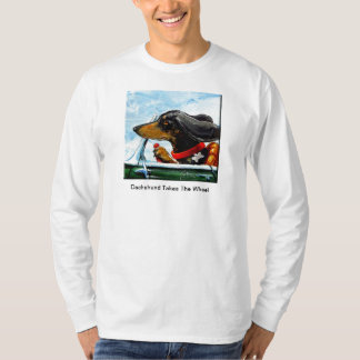 T-shirt Le teckel prend la roue